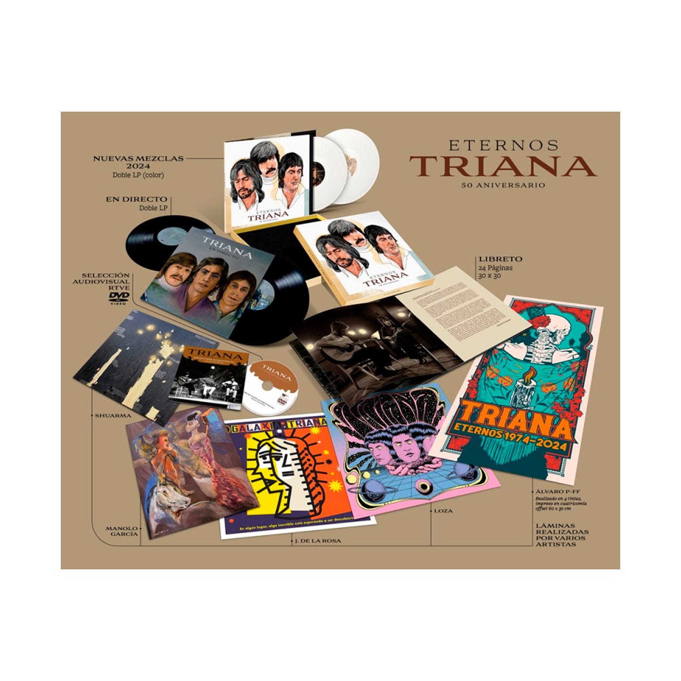 LP - Eternos Triana (Box 50 aniversario) de El Dromedario Records